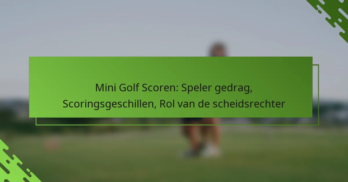 Mini Golf Scoren: Speler gedrag, Scoringsgeschillen, Rol van de scheidsrechter