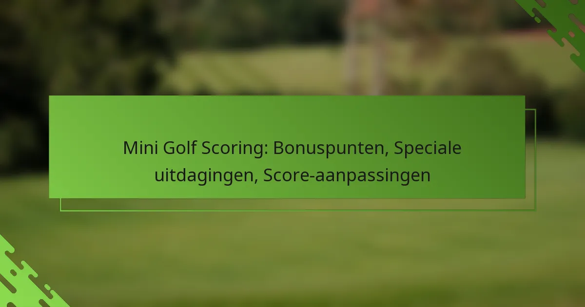 Mini Golf Scoring: Bonuspunten, Speciale uitdagingen, Score-aanpassingen