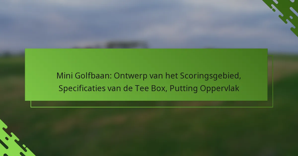 Mini Golfbaan: Ontwerp van het Scoringsgebied, Specificaties van de Tee Box, Putting Oppervlak